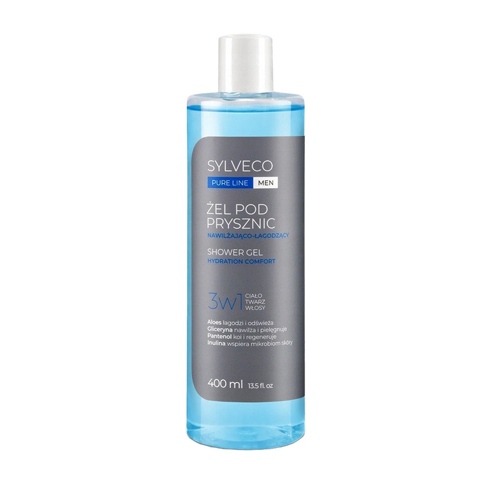 Sylveco Pure Line Men Nawilżająco-Łagodzący Żel pod Prysznic dla Mężczyzn 3w1 400ml