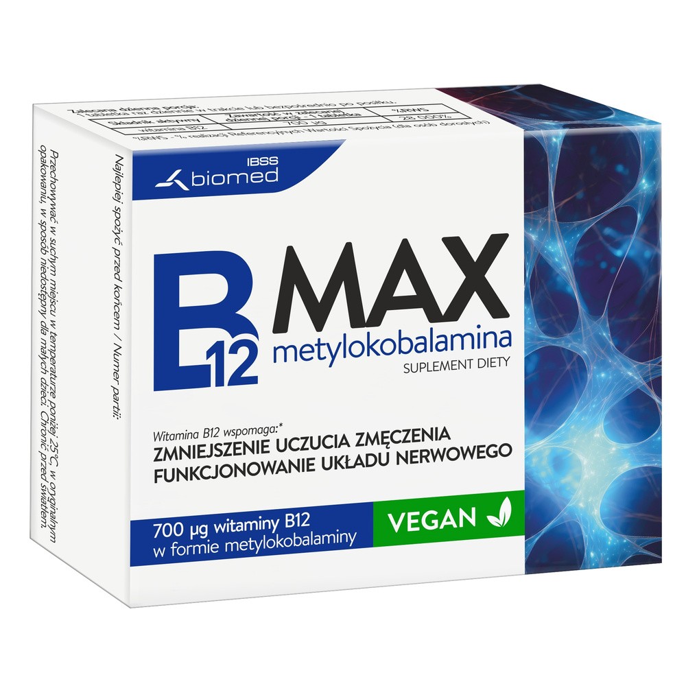 B12 Max Metylokobalamina, 60 tabletek