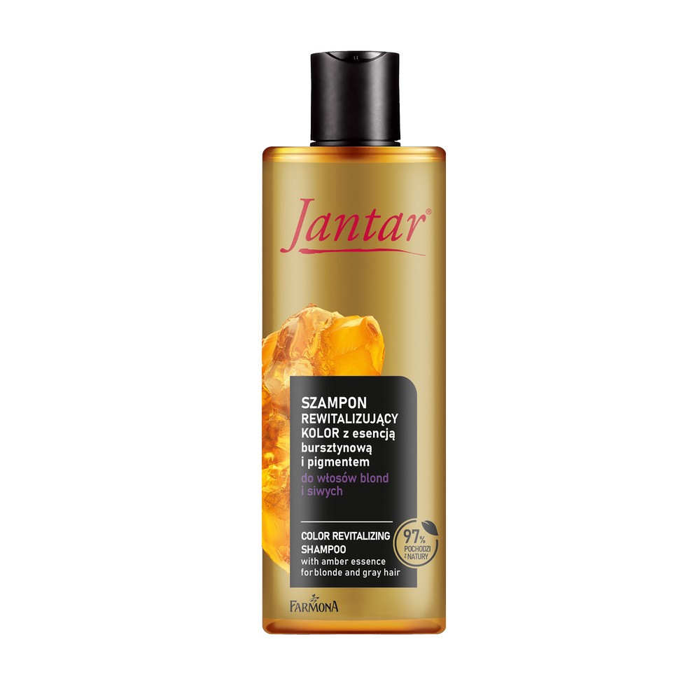 Jantar, Szampon rewitalizujący kolor do włosów blond i siwych z esencją bursztynową, 300ml