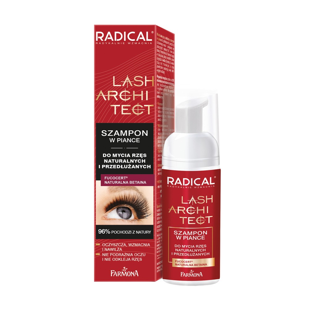 Farmona, Szampon w piance do mycia rzęs naturalnych i przedłużanych, 50 ml