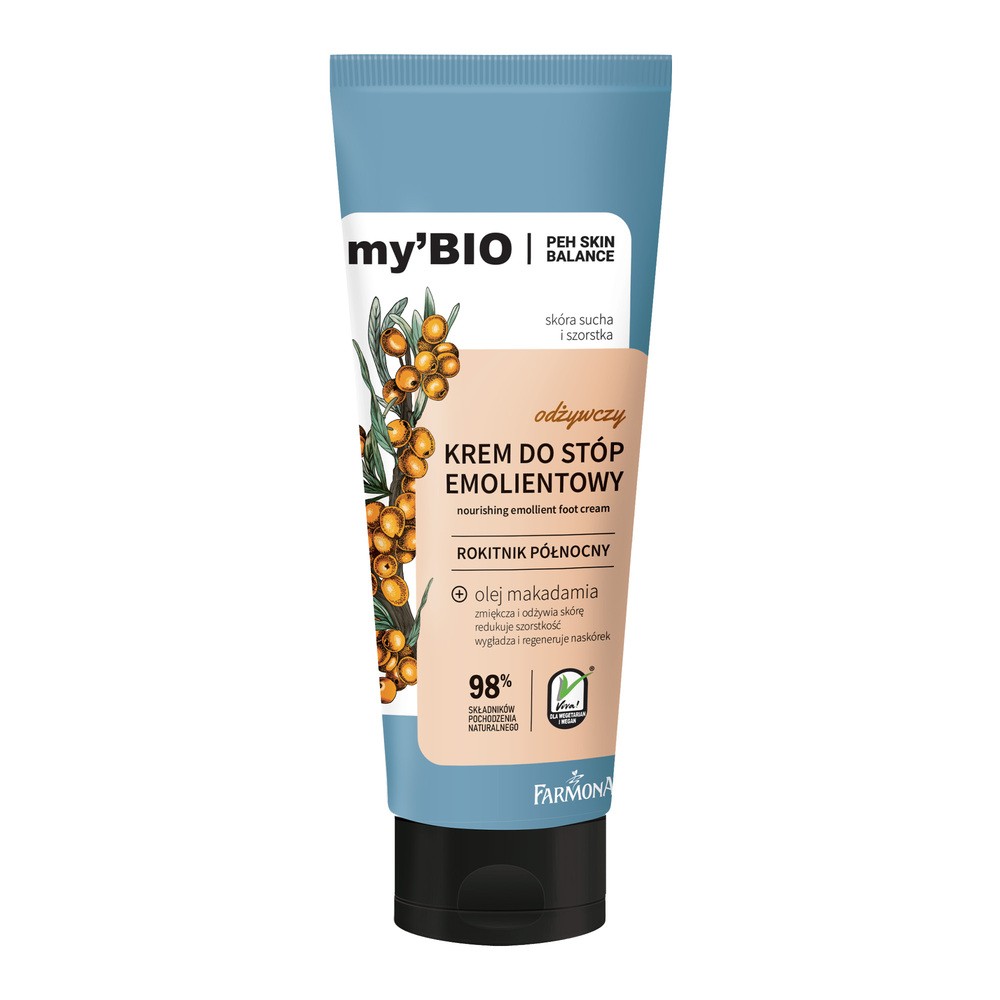 Farmona myBIO Odżywczy, krem do stóp emolientowy, rokitnik północny, 100 ml