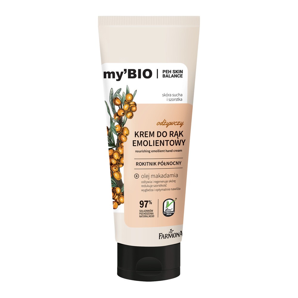 Farmona myBIO Odżywczy, krem do rąk emolientowy, rokitnik północny, 100 ml