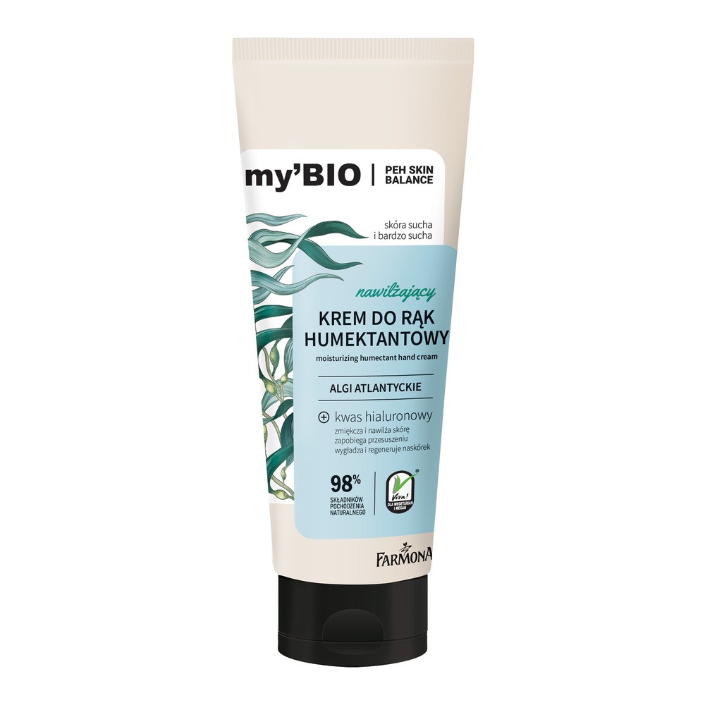 Farmona myBIO Nawilżający, krem do rąk humektantowy, algi atlantyckie, 100 ml