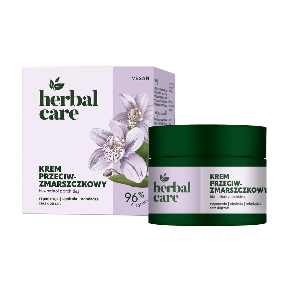 HERBAL CARE Vegan Krem przeciwzmarszczkowy z Bio-Retinolem i Orchideą dla cery dojrzałej - na dzień i noc 50 ml