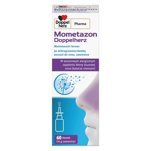 Mometazon Doppelherz 50 mcg/dawkę aerozol do nosa, 60 dawek