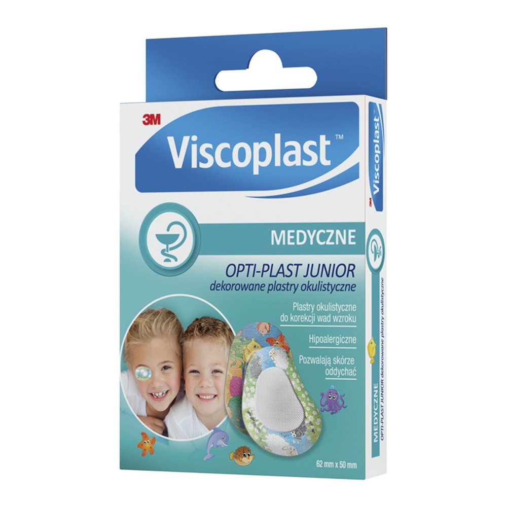 3M VISCOPLAST Plastry okulistyczne optiplast junior dekorowany 62 x 50mm x 10