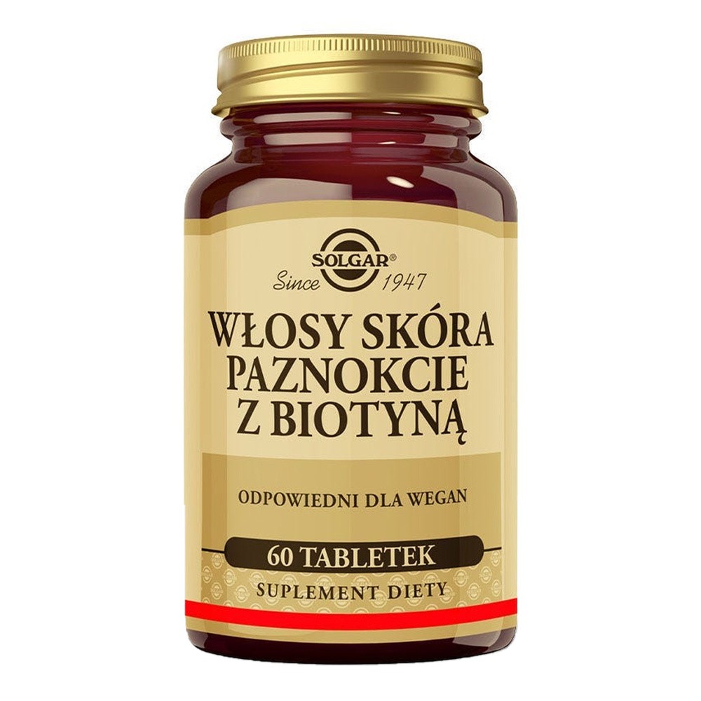 Solgar Włosy Skóra Paznokcie z Biotyną, 60 tabl.