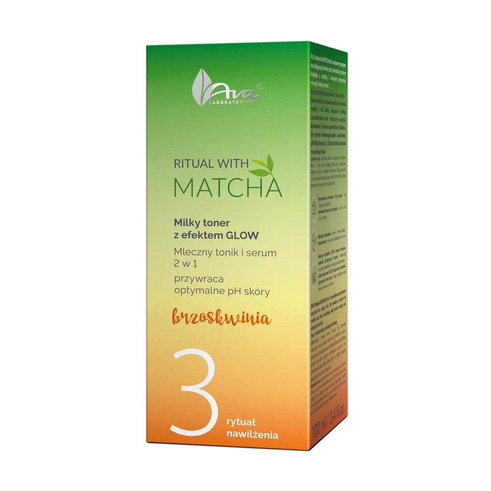 Ava Ritual with Matcha Milky toner z efektem glow, mleczny tonik i serum 2w1, 100 ml
