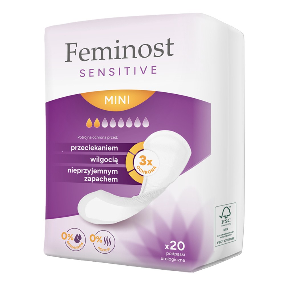 Feminost Sensitive Mini Podpaski urologiczne, 20 szt.