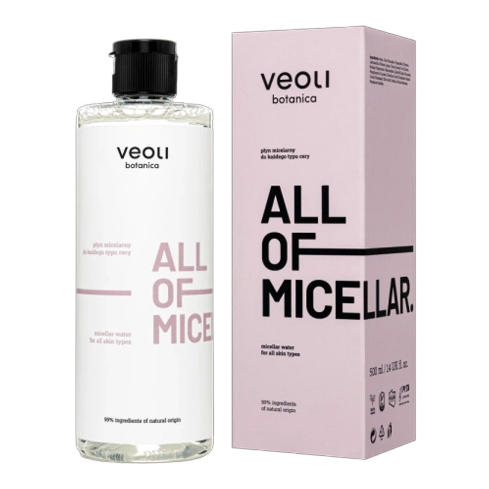 Veoli Botanica All Of Micellar, płyn micelarny do każdego typu cery, 500 ml