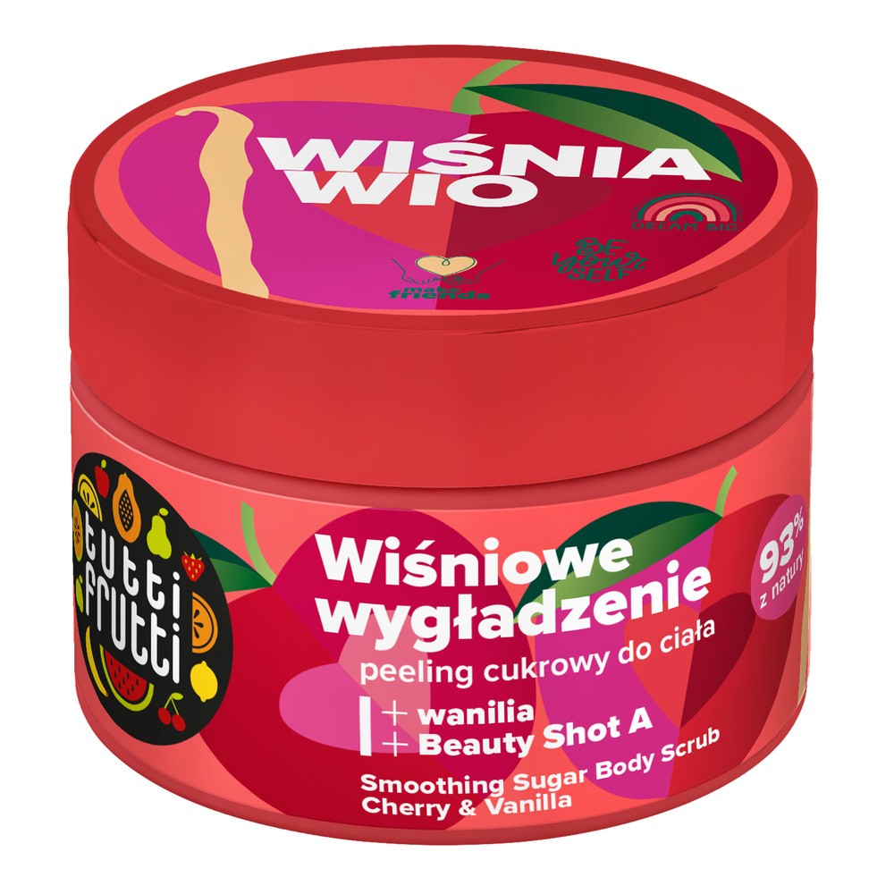 Farmona Tutti Frutti Wiśniowe Wygładzenie Peeling cukrowy do ciała Wiśnia & Wanilia - 300g