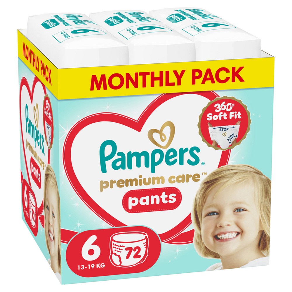 Pampers Premium Care Pants 6 Pieluchomajtki dla dzieci, 72 szt.