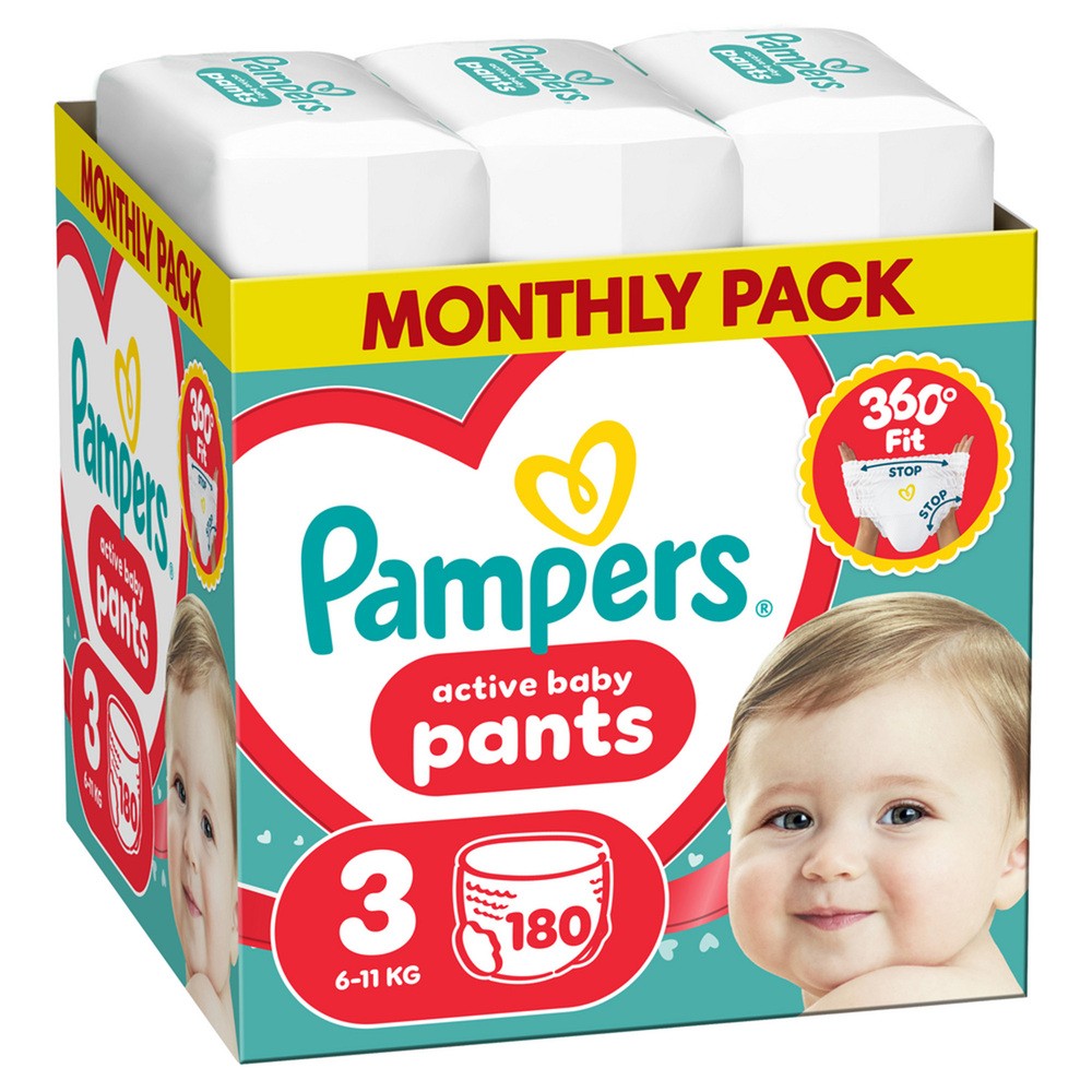 Pampers Active Baby Pants 3 Pieluchomajtki dla dzieci, 180 szt.