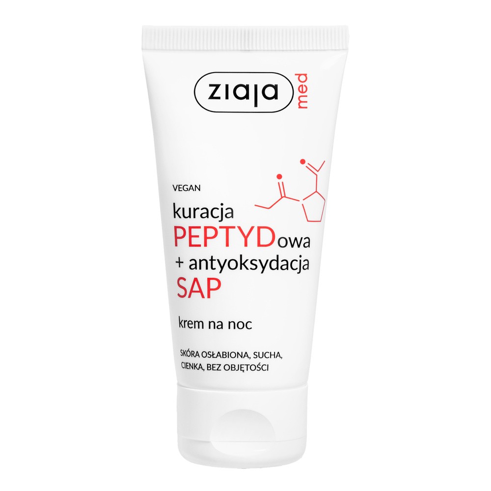 Ziaja Med Kuracja PEPTYDowa + antyoksydacja SAP regenerujący krem do twarzy na noc dla skóry suchej, cienkiej i osłabionej 50 ml