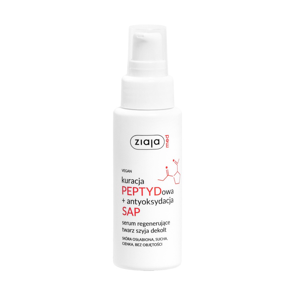 Ziaja Med Kuracja PEPTYDowa + antyoksydacja SAP regenerujące serum do twarzy dla skóry suchej, cienkiej i osłabionej 50 ml