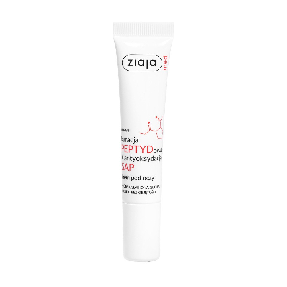 Ziaja Med Kuracja PEPTYDowa + antyoksydacja SAP regenerujący krem pod oczy dla skóry suchej, cienkiej i osłabionej 15 ml