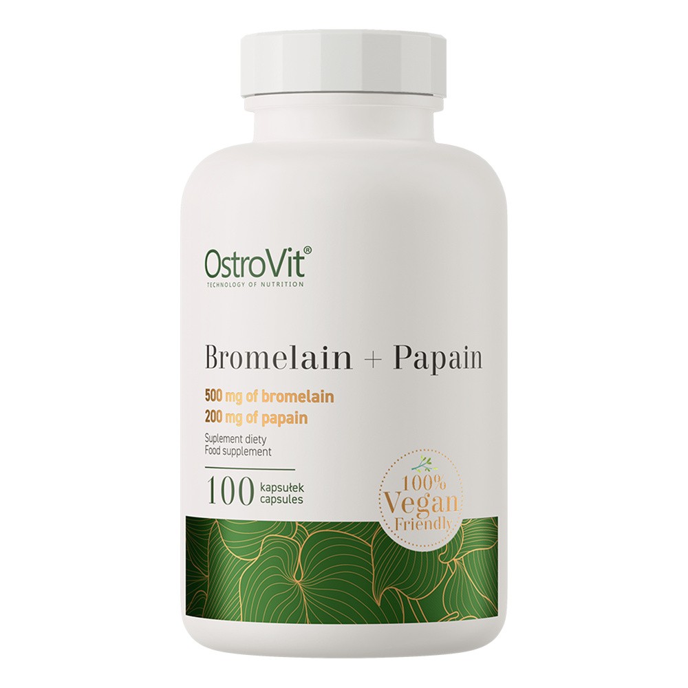 OstroVit, Bromelaina + Papaina, Suplement Diety, 100 kaps.