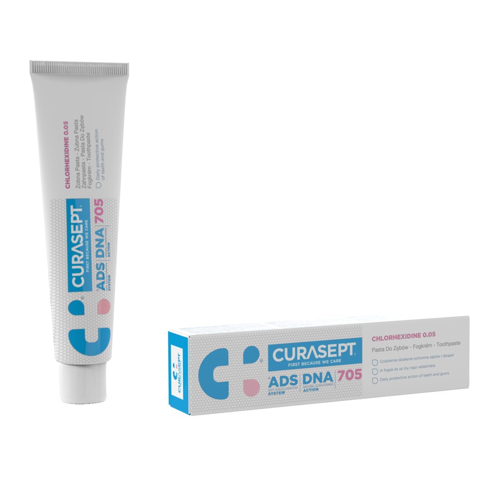 CURASEPT ADS DNA 705 - Pasta do zębów z chlorheksydyną 0,05% i fluorem 75 ml
