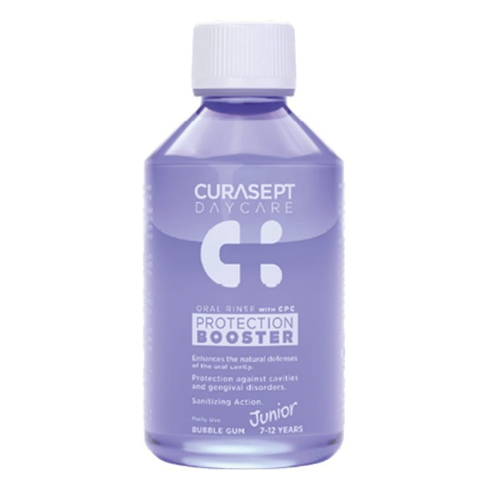 CURASEPT Daycare Protection Booster Junior Bubble Gum Płyn do płukania jamy ustnej dla dzieci 7-12 lat 250 ml