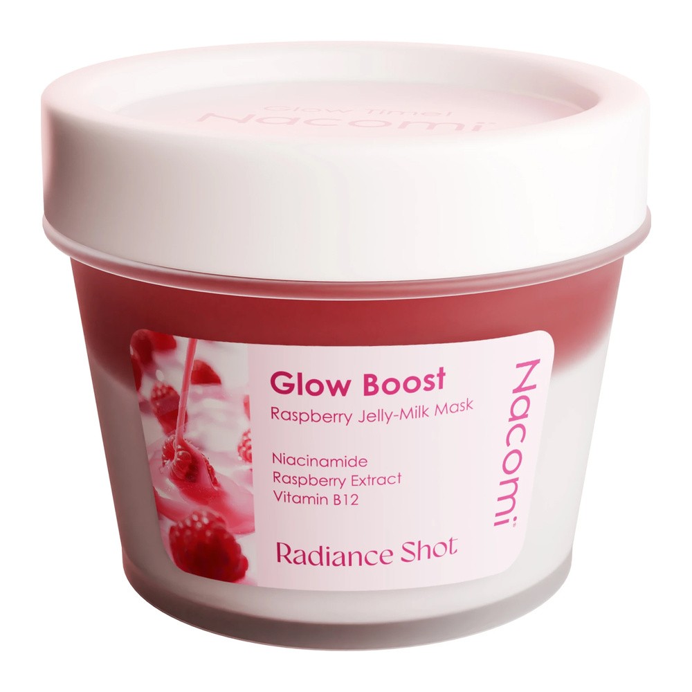 Nacomi Glow Boost Raspberry Jelly-Milk Mask Rozświetlająca Maska do Twarzy 80ml
