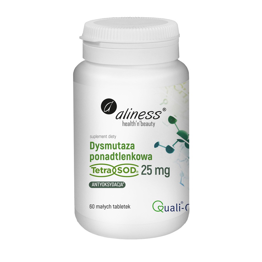 Aliness Dysmutaza ponadtlenkowa (Tetra Sod) 25mg 60vtab.