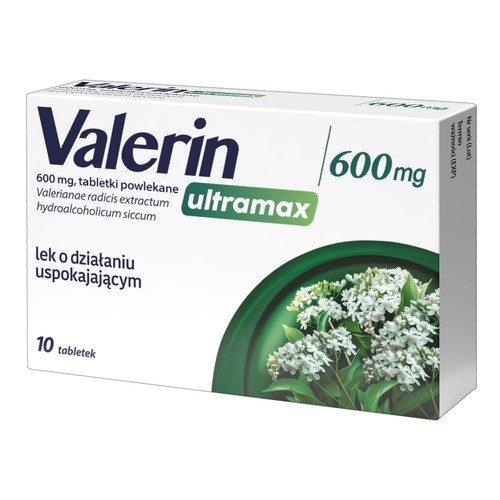 Valerin Ultramax, 600 mg, tabletki powlekane, 10 sztuk