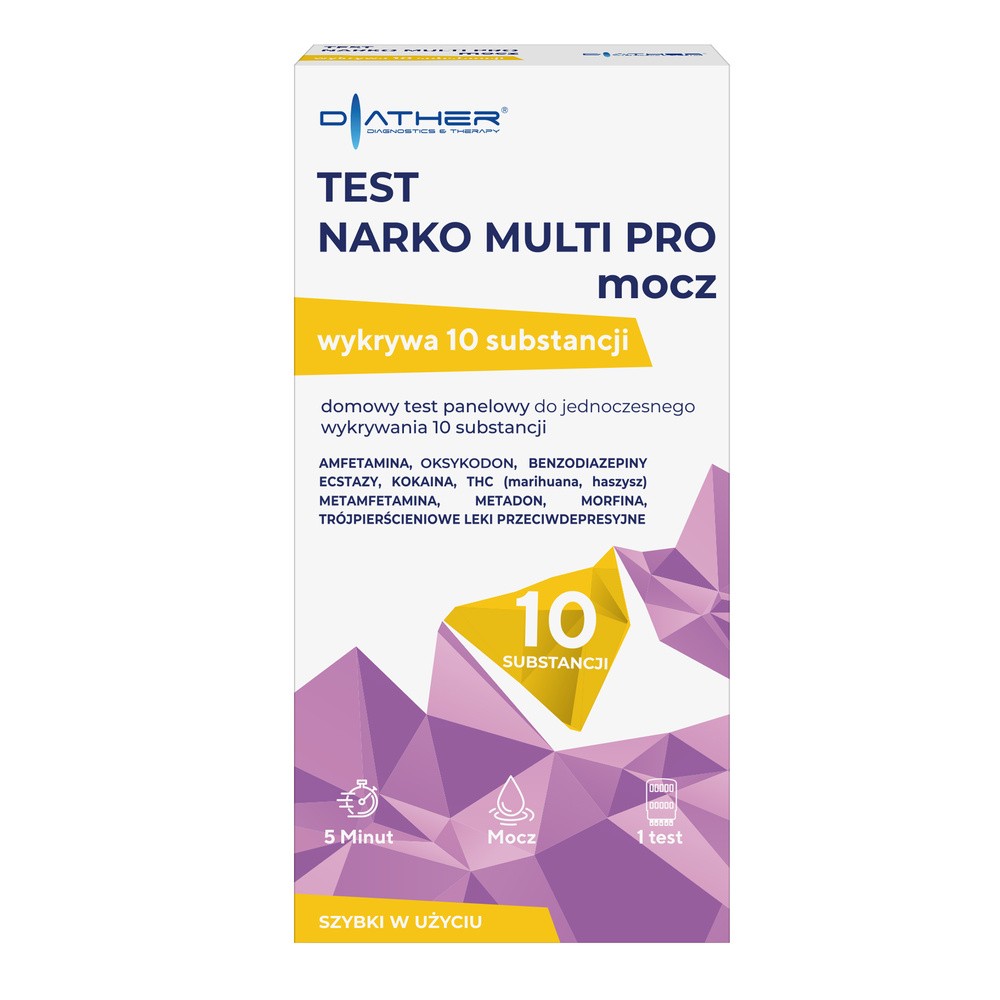 Narko Multi Pro, test do wykrywania 10 narkotyków w moczu, 1 szt.