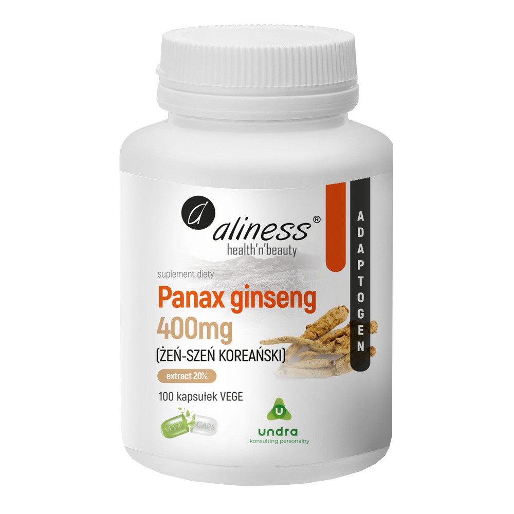Aliness Panax Ginseng 400 mg (Żeń-szeń Koreański) x 100 kaps vege