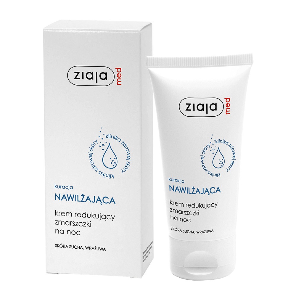 Ziaja Med Kuracja Nawilżająca skóra sucha, wrażliwa Krem redukujący zmarszczki na noc 50ml