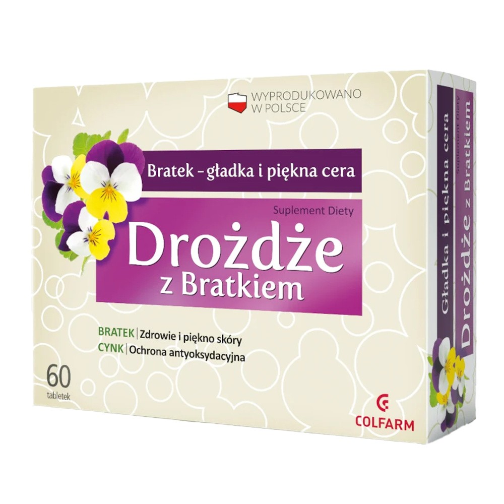 Zakłady Farmaceutyczne Colfarm S.A. Drożdże z bratkiem 60 tabletek Colfarm