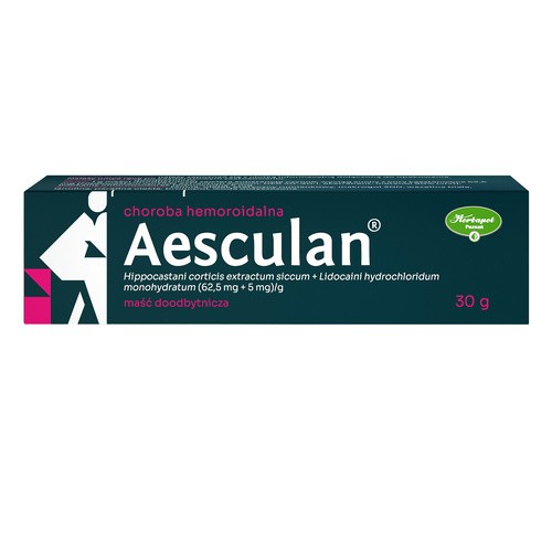 Aesculan 62,5 mg + 5 mg Maść doodbytnicza 30 g