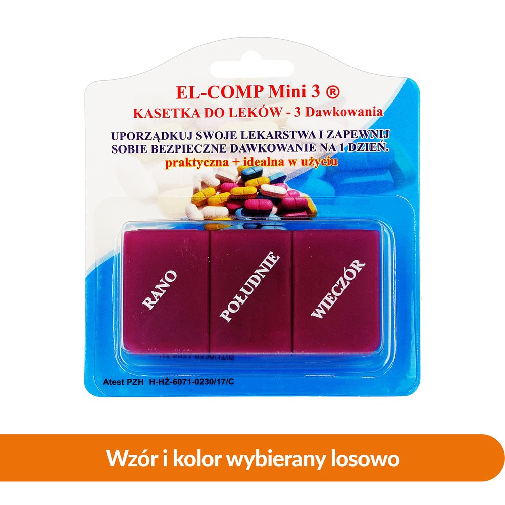 EL-COMP Kasetka do dawkowania leków dzienna 3-komorowa blister