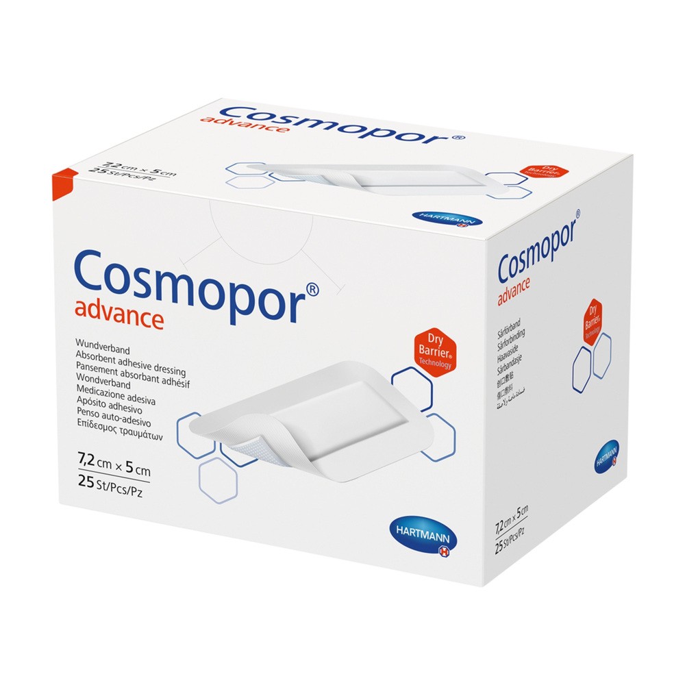Cosmopor Advance, opatrunek jałowy 7,5 cm x 5 cm, 25 sztuk