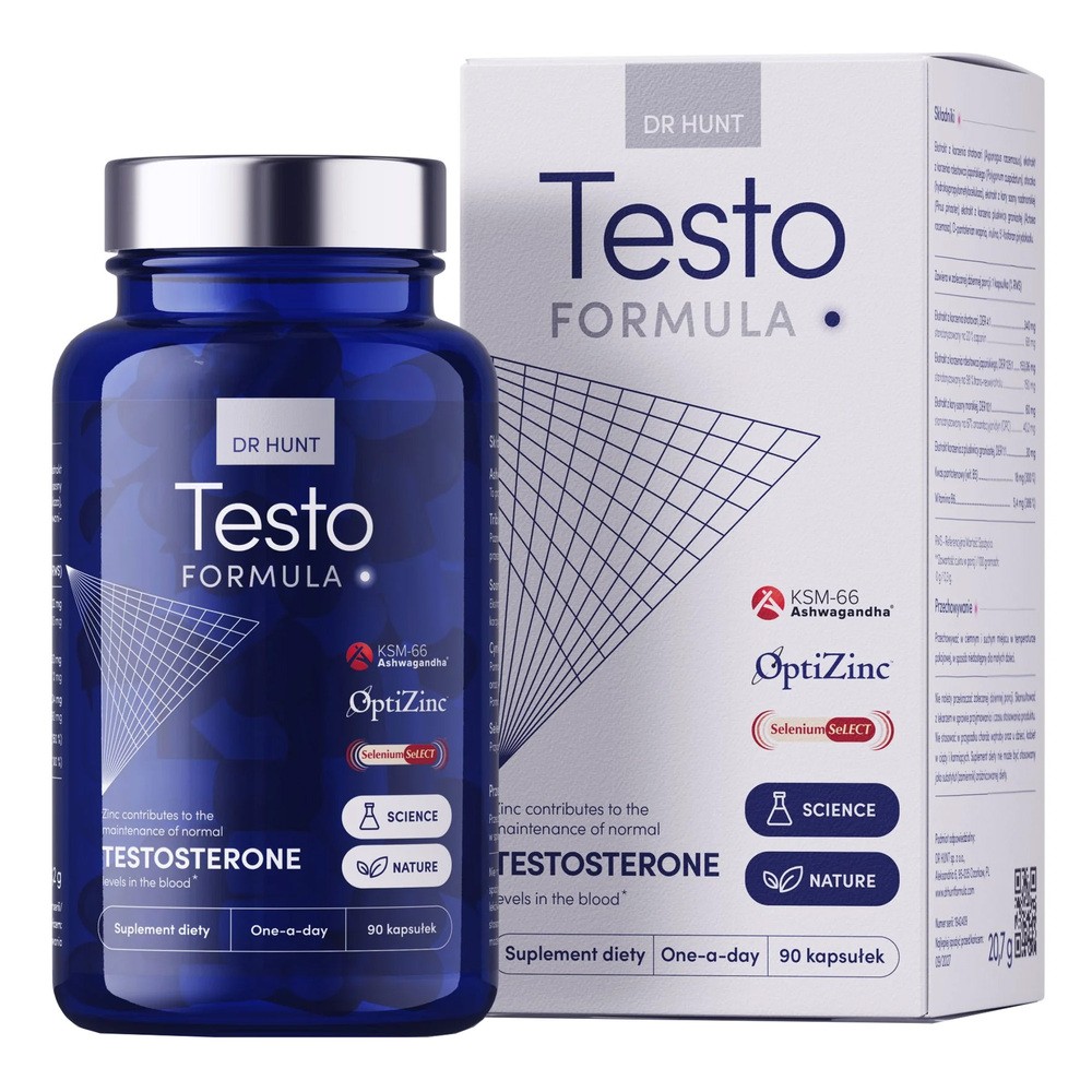 Dr Hunt Testo Formula, kapsułki twarde, 90 szt.