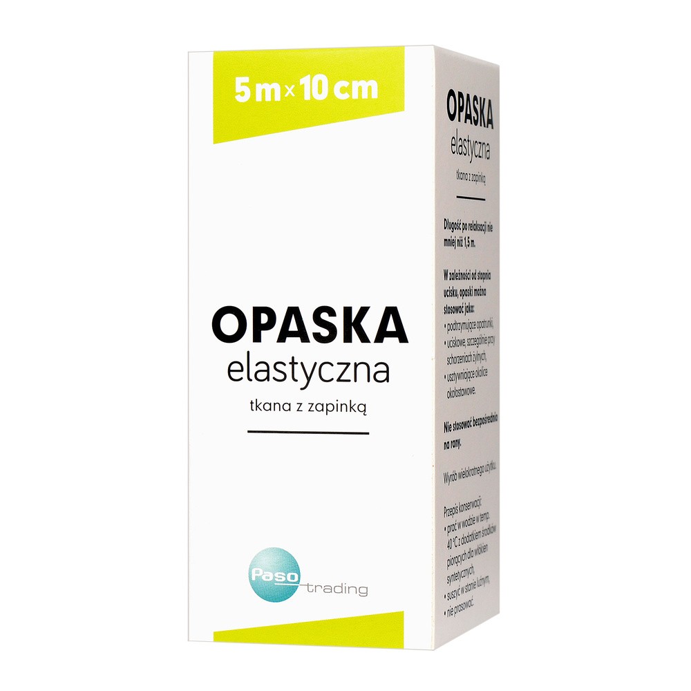 Paso Opaska elastyczna tkana z zapinką 5m x 10cm