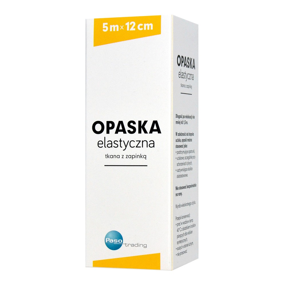 Paso Opaska elastyczna tkana z zapinką 5m x 12cm