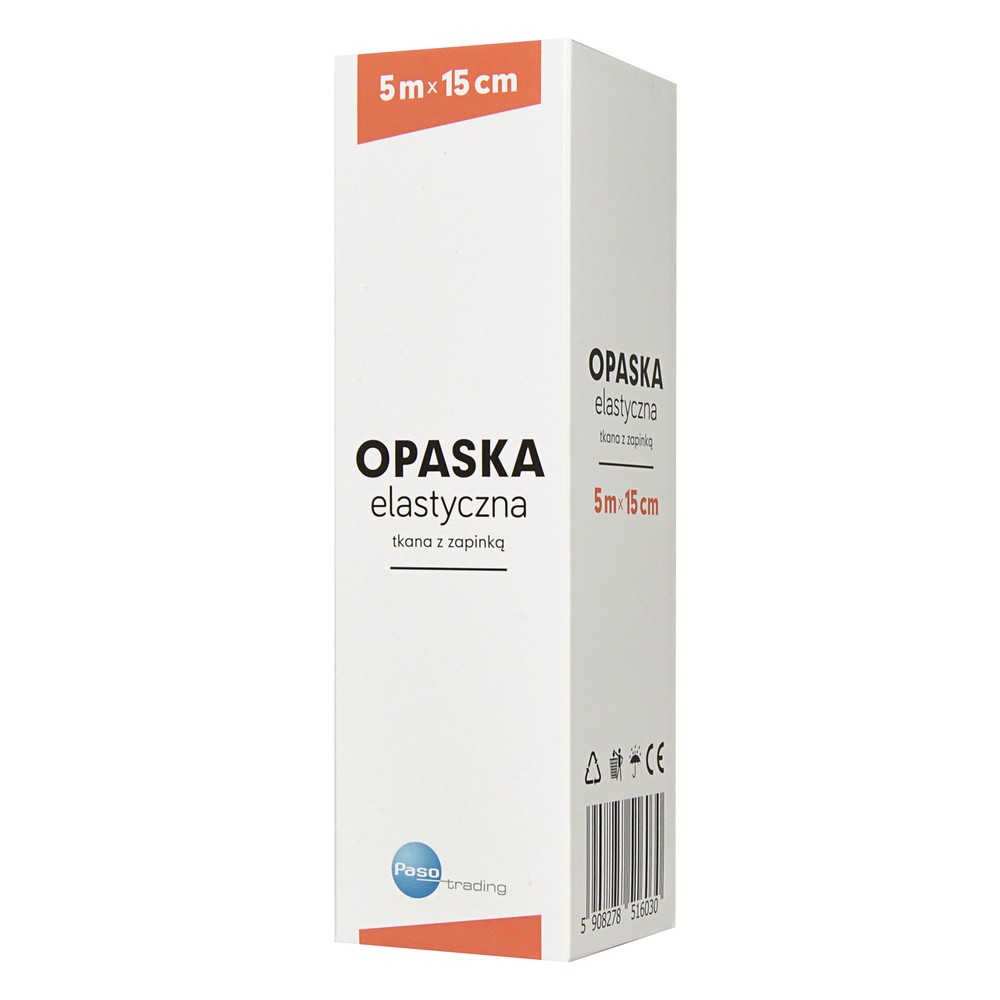 Paso Opaska elastyczna tkana z zapinką 5m x 15cm