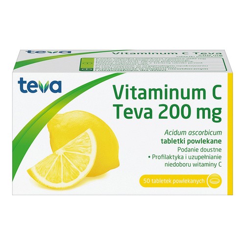 Teva Vitaminum c 200 mg x 50 tabl powlekanych