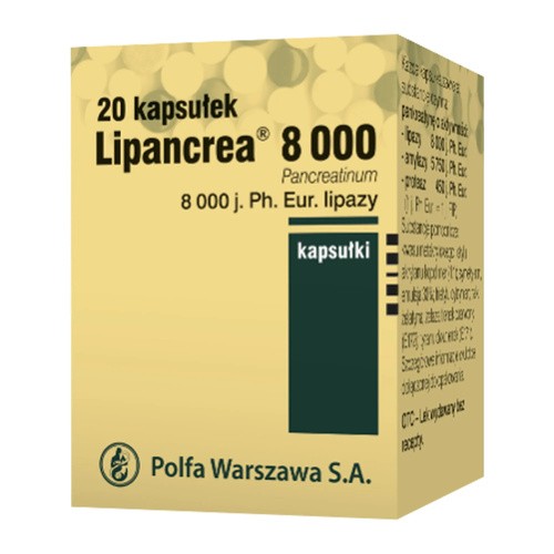 Polfa WARSZAWA Lipancrea 8.000 j x 20 kaps |  OD 199 PLN!