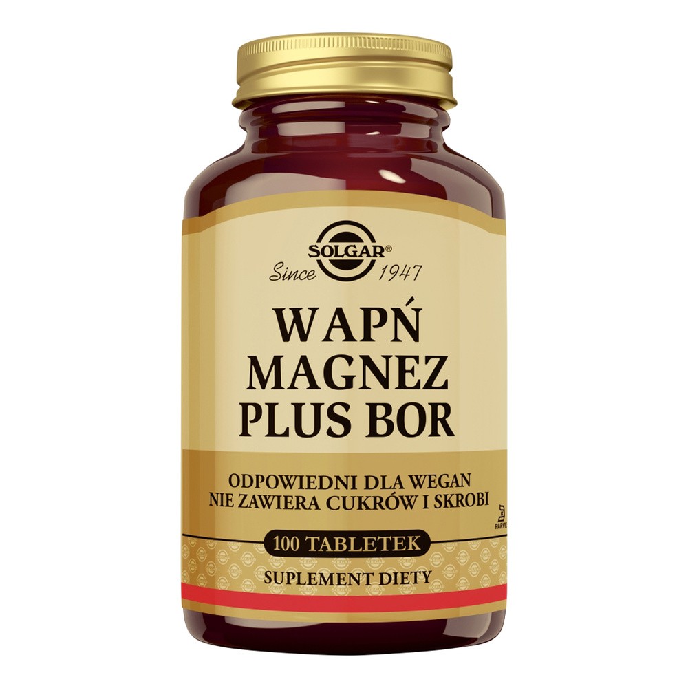 Solgar Wapń Magnez plus Bor - 100 tabletek