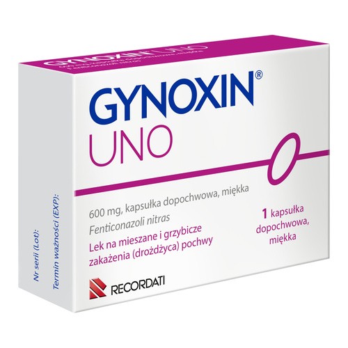 Gynoxin Uno, 0,6 g, kapsułka dopochwowa miękka, 1 sztuka  3017711