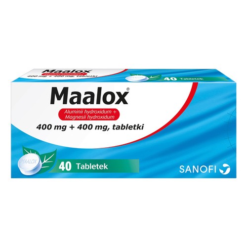 SANOFI AVENTIS MAALOX 400 mg + 400 mg 40 tabl. 4653002