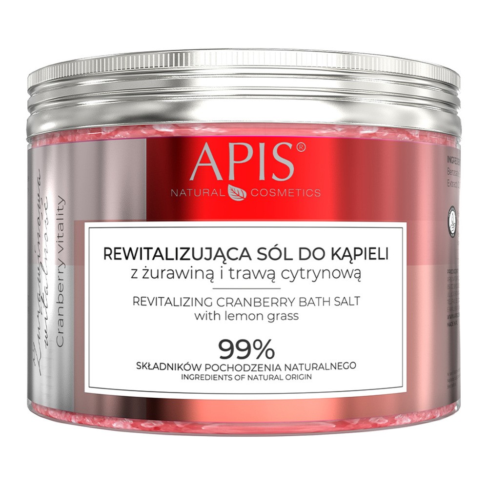 Apis REWITALIZUJĄCA SÓL DO KĄPIELI Z ŻURAWINĄ I TRAWĄ CYTRYNOWĄ