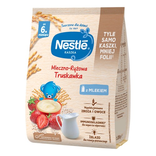 Nestle Kaszka mleczno-ryżowa truskawka po 6 miesiącu 230 g