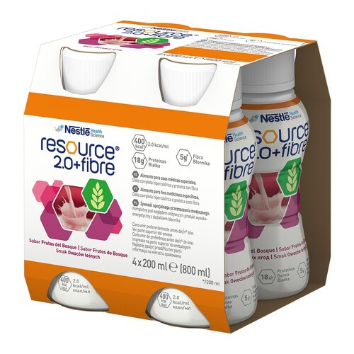 NESTLE Resource 2.0+Fibre 4x200 ml smak owoców leśnych