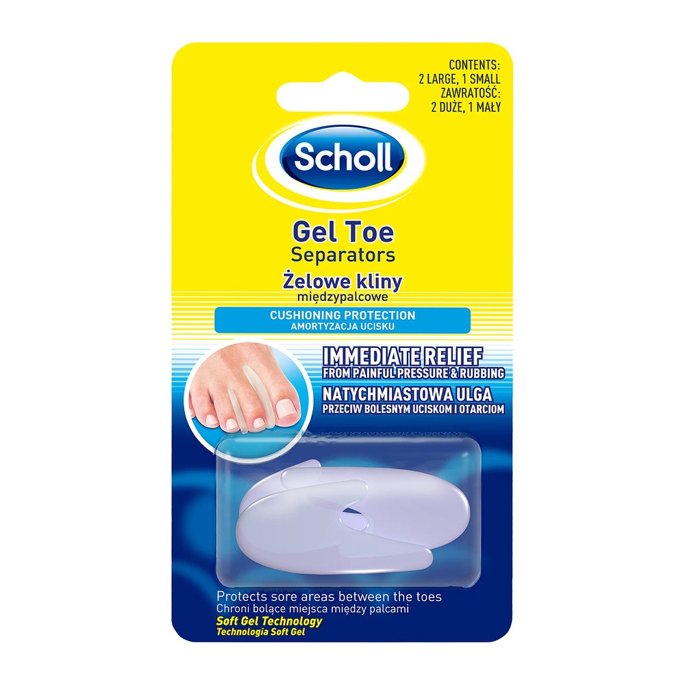 Scholl GEL TOE SEPARATORS Żelowe kliny międzypalcowe - 3 szt. 9034672