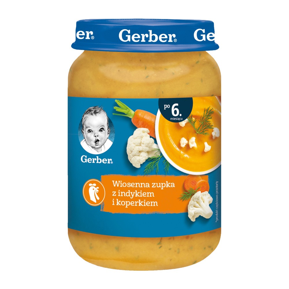 Gerber KUCHNIA POLSKA Wiosenna zupka z indykiem i koperkiem po 6 miesiącu 190 g