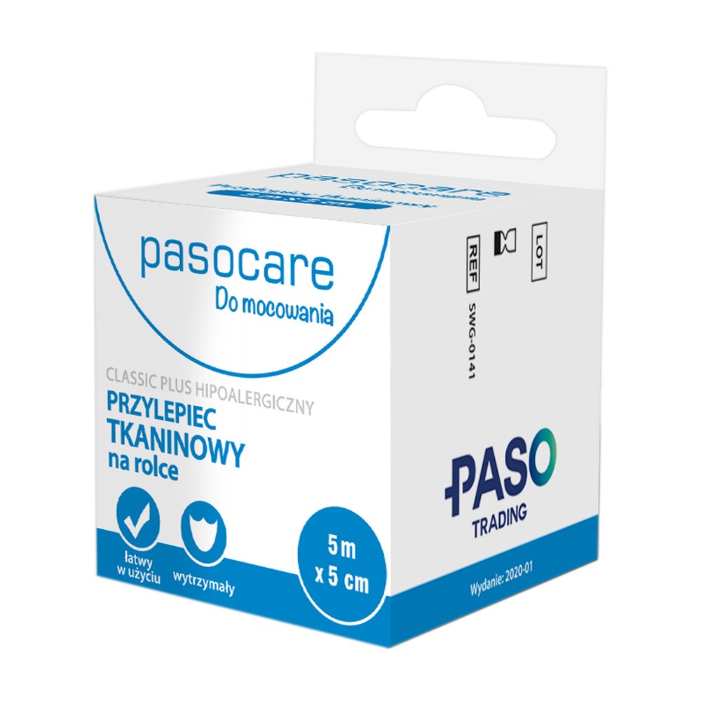Paso TRADING SP. Z O.O. Plaster PASOCARE tkaninowy na rolce 5m x 5cm 9058030