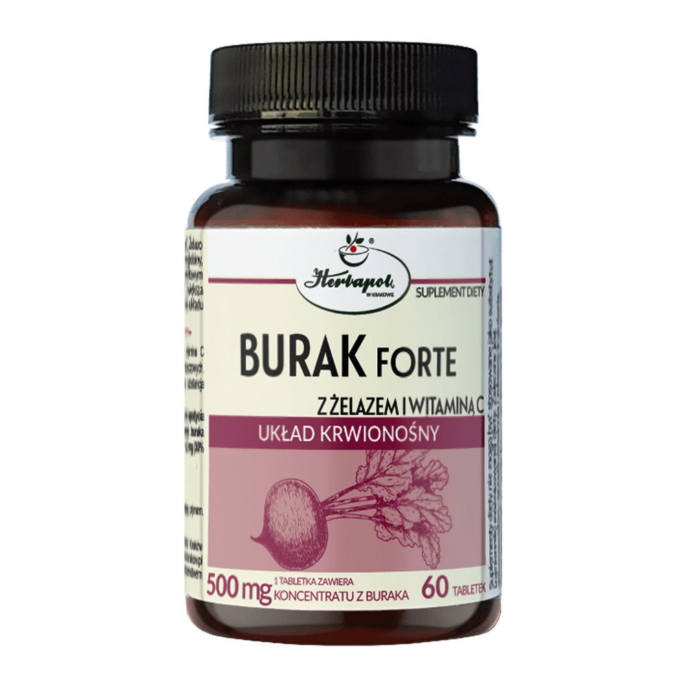 HERBAPOL KRAKOW BURAK FORTE Z żelazem i witaminą C 60 tabl 8611911