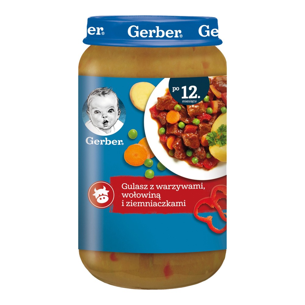 Gerber Gulasz z warzywami wołowiną i ziemniaczkami po 12 m-cu 250 g